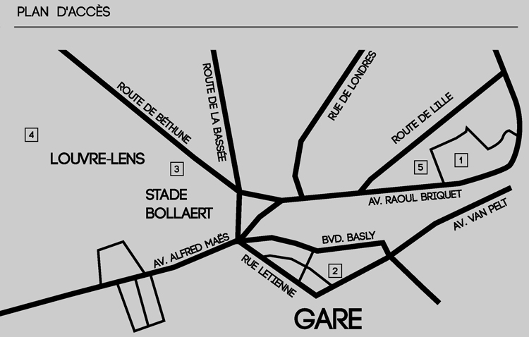 Plan d'accès à PolarLens, le salon du livre policier de la ville de Lens